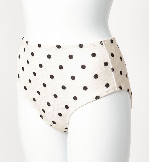 UNITED ARROWS green label relaxing「ハイネックWリボンフレア&ショーツ ドット柄 オフホワイト スイムウェア / 水着」|その他|