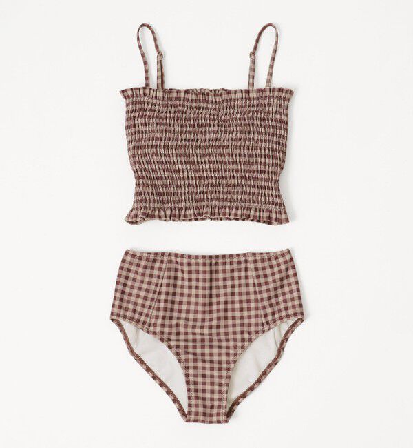 UNITED ARROWS green label relaxing「シャーリングビスチェ&ショーツ チェック柄 B / スイムウェア / 水着」|その他|