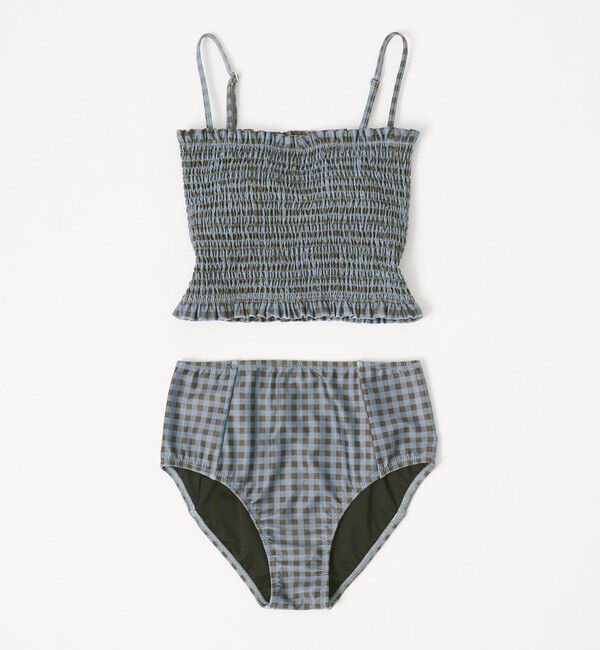 UNITED ARROWS green label relaxing「シャーリングビスチェ&ショーツ チェック柄 B / スイムウェア / 水着」|その他|