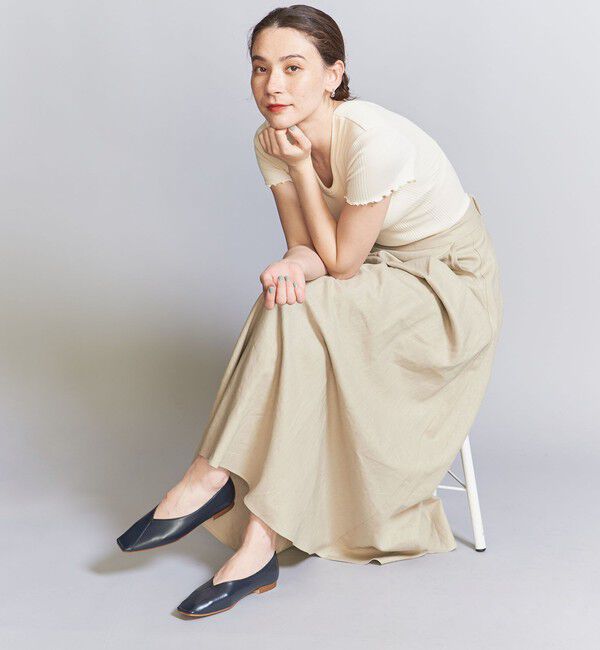 BEAUTY&YOUTH UNITED ARROWS「Vカットステッチ フラットシューズ」|バレエシューズ|