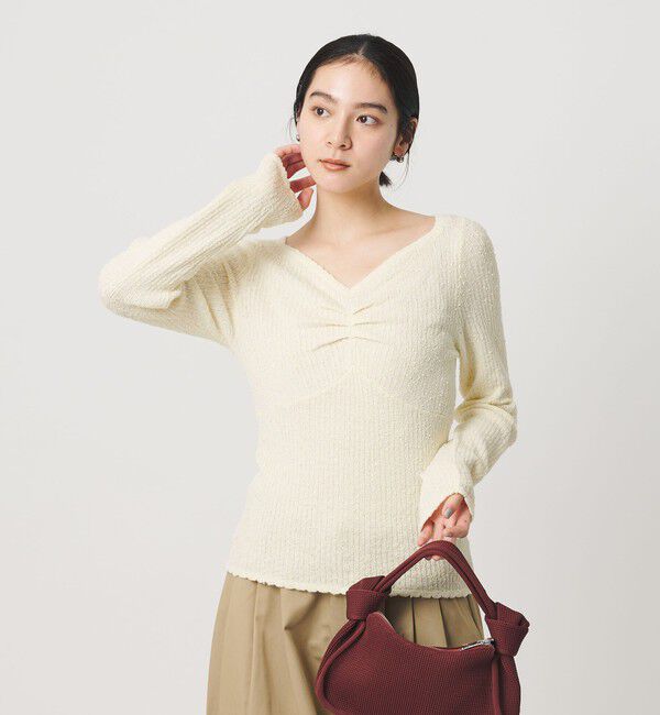 BEAUTY&YOUTH UNITED ARROWS「フロントタック リブニットプルオーバー」|ニット・セーター|OFF WHITE