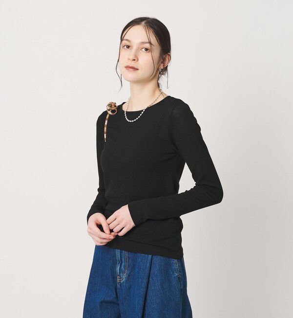 BEAUTY&YOUTH UNITED ARROWS「ハイツイストコットン シアークレープ ロングスリーブTシャツ」|Tシャツ・カットソー|