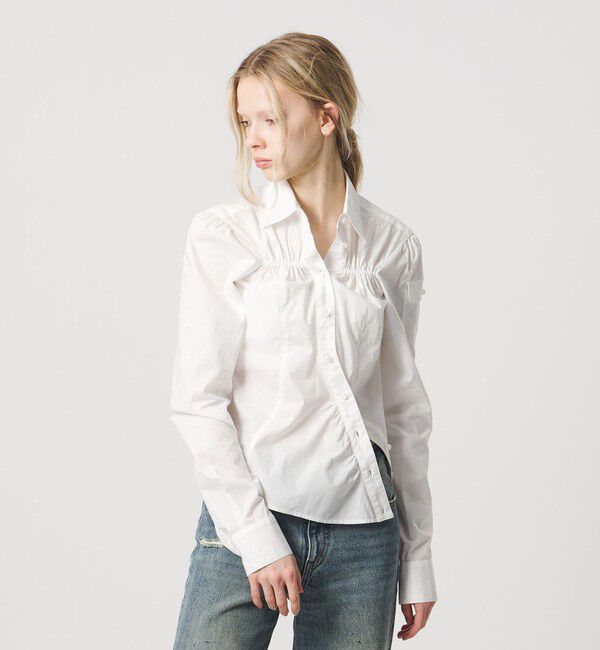 ATTISESSION「＜ATTISESSION＞コットン ギャザー ヨーク シャツ」|シャツ・ブラウス|