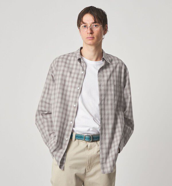 STEVEN ALAN「＜Steven Alan＞ C/L/S オンブレー チェック レギュラーカラー シャツ LOOSE」|シャツ・ブラウス|