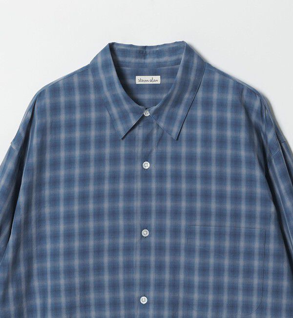 STEVEN ALAN「＜Steven Alan＞ C/L/S オンブレー チェック レギュラーカラー シャツ LOOSE」|シャツ・ブラウス|
