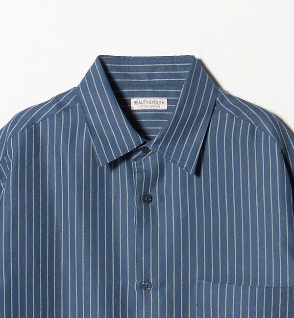BEAUTY&YOUTH UNITED ARROWS「ライト リネンタッチ ストライプ レギュラー シャツ FORM TAPERD型」|シャツ・ブラウス|