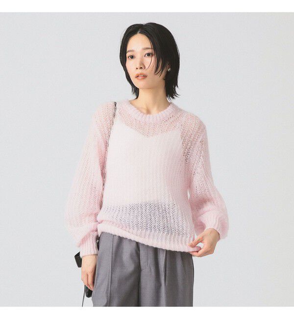 Ray BEAMS 「モヘヤ タッチ シアー クルーネック ニット」|ニット・セーター|