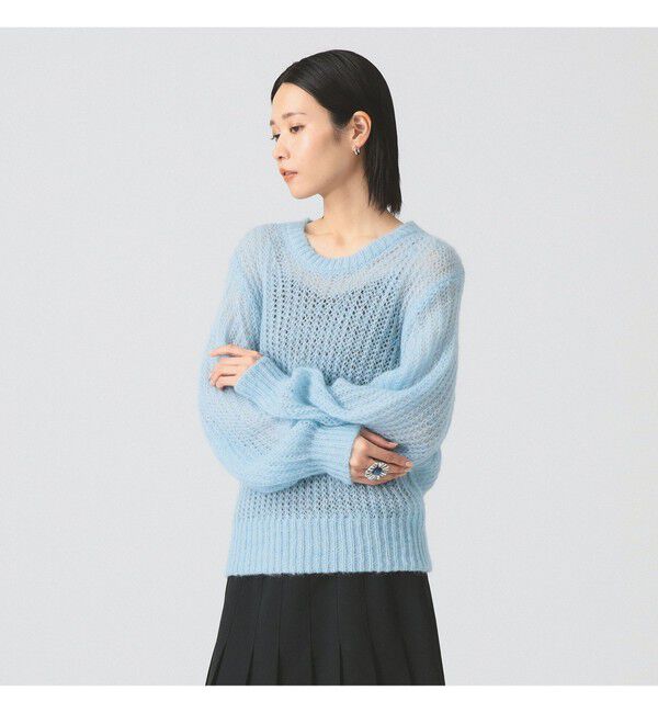 Ray BEAMS 「モヘヤ タッチ シアー クルーネック ニット」|ニット・セーター|