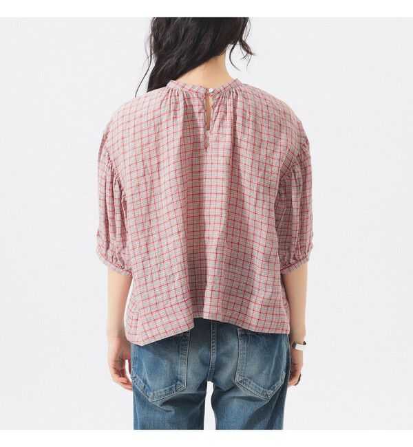 BEAMSBOY「リネン チェック スモック シャツ」|シャツ・ブラウス|