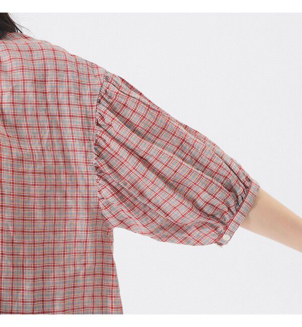 BEAMSBOY「リネン チェック スモック シャツ」|シャツ・ブラウス|