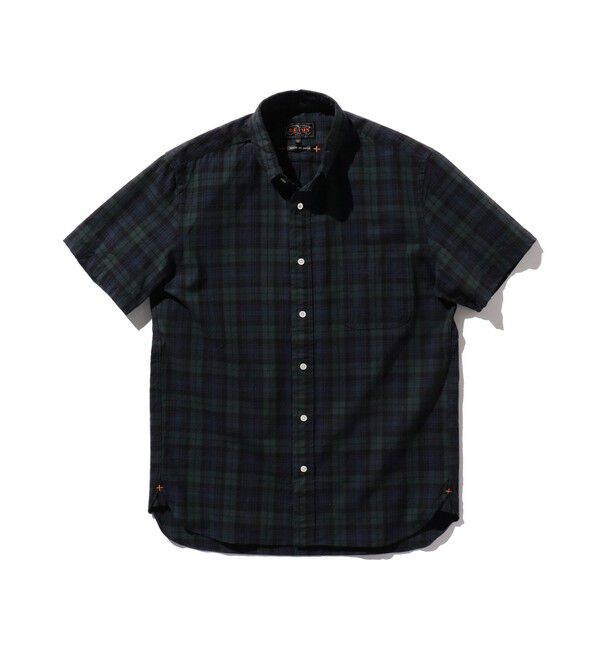 BEAMS「BEAMS PLUS / B.D. Short Sleeve Indigo Yarn Tartan Check」|シャツ・ブラウス|INDIGO_BLACK_WATCH