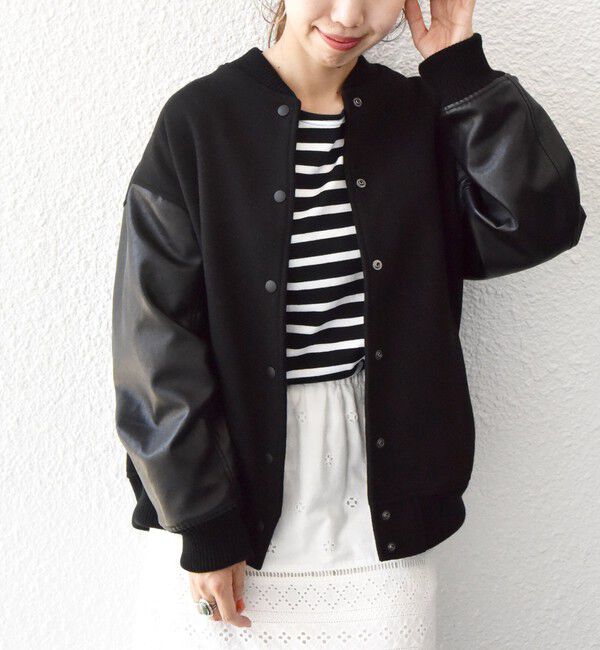 SHIPS any「【WEB限定】SHIPS any: バーシティ ジャケット 25AW」|ブルゾン・スタジャン|
