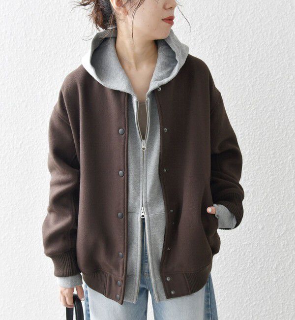 SHIPS any「【WEB限定】SHIPS any: バーシティ ジャケット 25AW」|ブルゾン・スタジャン|ブラウン