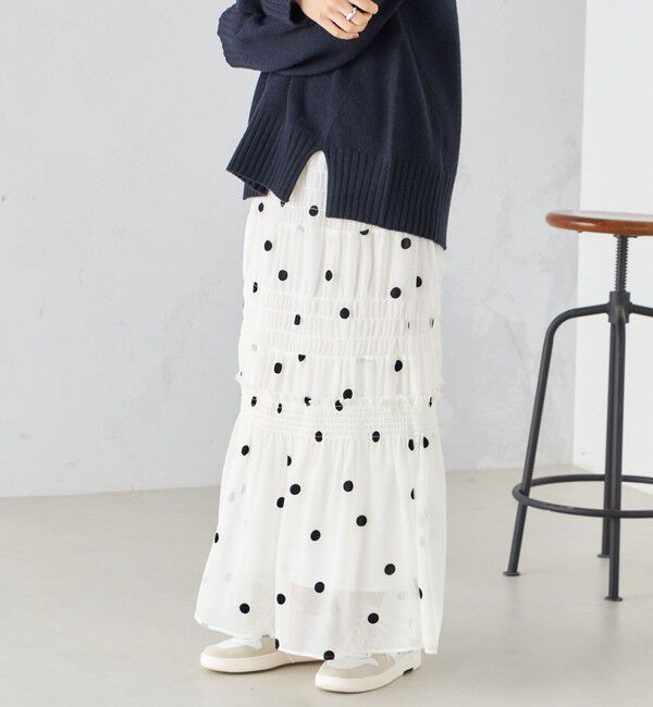 SHIPS for women「フロッキー ドット シャーリング スカート」|スカート|