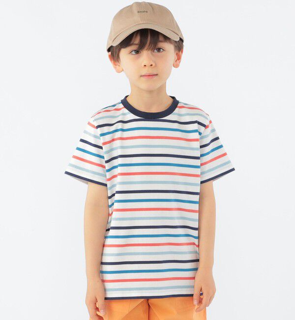 SHIPS KIDS「SHIPS KIDS:100～130cm / オーガニック コットン ボーダー TEE」|Tシャツ・カットソー|