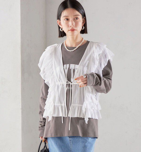 SHIPS for women「〈手洗い可能〉フリル ノースリーブ ブラウス ◇」|シャツ・ブラウス|