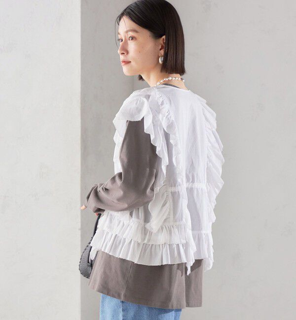 SHIPS for women「〈手洗い可能〉フリル ノースリーブ ブラウス ◇」|シャツ・ブラウス|