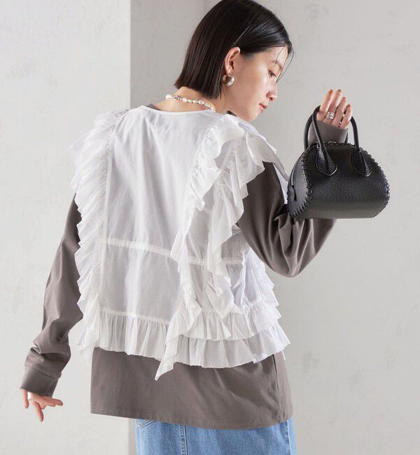 SHIPS for women「〈手洗い可能〉フリル ノースリーブ ブラウス ◇」|シャツ・ブラウス|