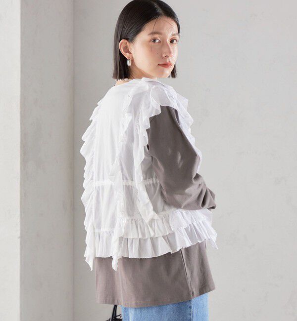 SHIPS for women「〈手洗い可能〉フリル ノースリーブ ブラウス ◇」|シャツ・ブラウス|