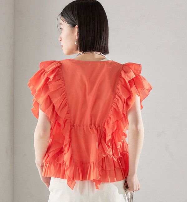 SHIPS for women「〈手洗い可能〉フリル ノースリーブ ブラウス ◇」|シャツ・ブラウス|