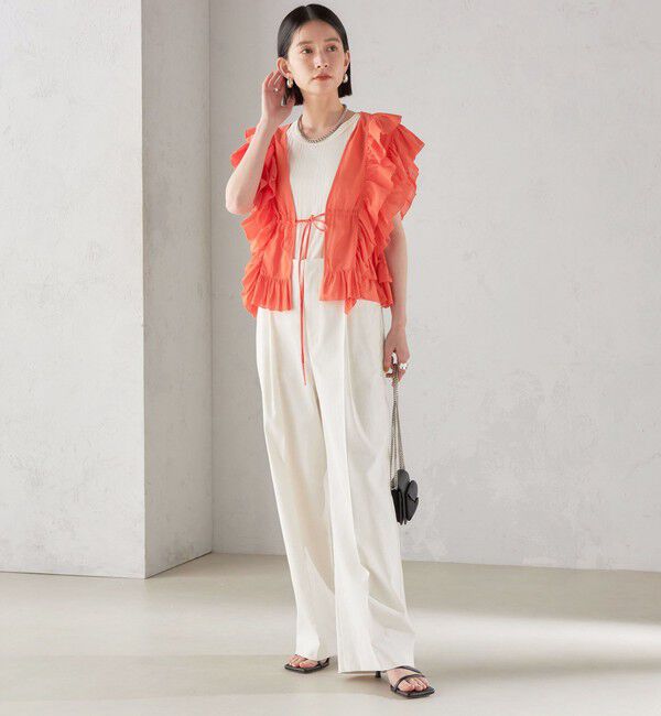 SHIPS for women「〈手洗い可能〉フリル ノースリーブ ブラウス ◇」|シャツ・ブラウス|