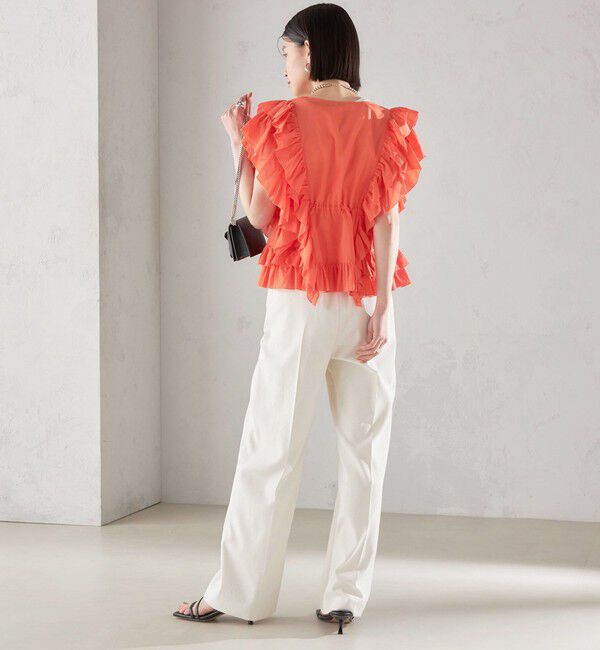 SHIPS for women「〈手洗い可能〉フリル ノースリーブ ブラウス ◇」|シャツ・ブラウス|