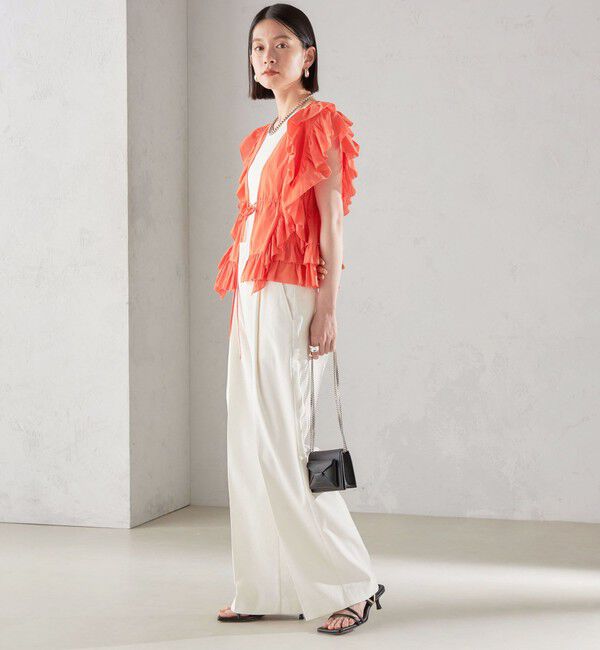 SHIPS for women「〈手洗い可能〉フリル ノースリーブ ブラウス ◇」|シャツ・ブラウス|