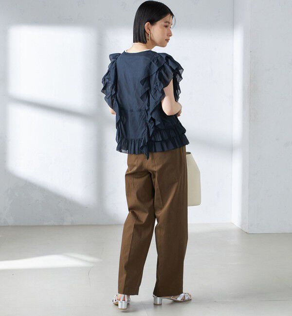 SHIPS for women「〈手洗い可能〉フリル ノースリーブ ブラウス ◇」|シャツ・ブラウス|