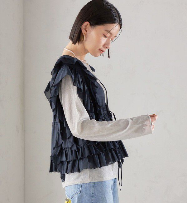 SHIPS for women「〈手洗い可能〉フリル ノースリーブ ブラウス ◇」|シャツ・ブラウス|