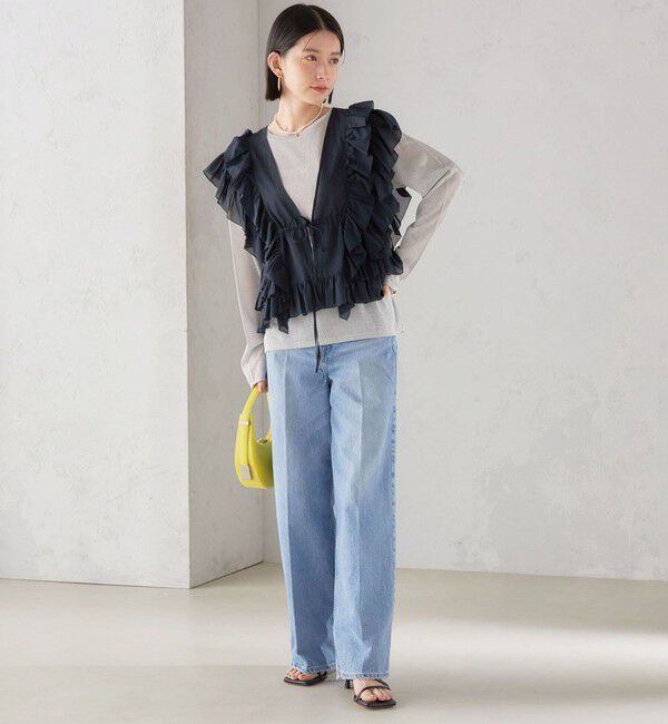 SHIPS for women「〈手洗い可能〉フリル ノースリーブ ブラウス ◇」|シャツ・ブラウス|