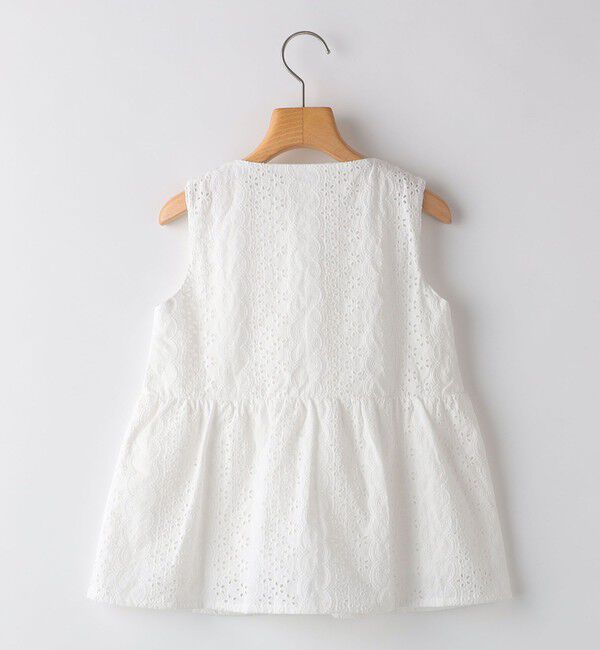 SHIPS KIDS「SHIPS KIDS:140～150cm / レース ペプラム ノースリーブ ブラウス」|シャツ・ブラウス|