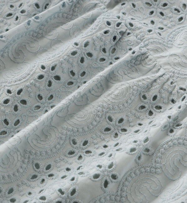 SHIPS KIDS「SHIPS KIDS:140～150cm / レース ペプラム ノースリーブ ブラウス」|シャツ・ブラウス|