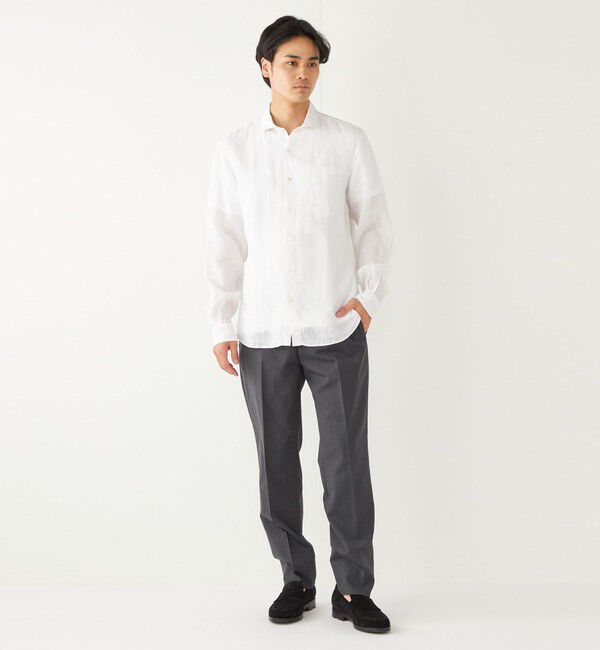 SHIPS Colors 「SHIPS Colors:〈洗濯機可能〉リネン セミワイドカラー シャツ」|シャツ・ブラウス|