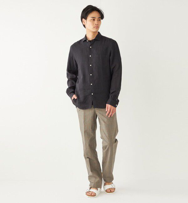 SHIPS Colors 「SHIPS Colors:〈洗濯機可能〉リネン セミワイドカラー シャツ」|シャツ・ブラウス|