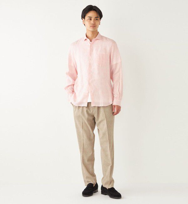 SHIPS Colors 「SHIPS Colors:〈洗濯機可能〉リネン セミワイドカラー シャツ」|シャツ・ブラウス|