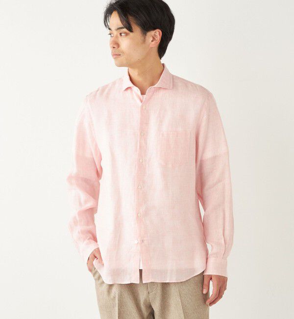 SHIPS Colors 「SHIPS Colors:〈洗濯機可能〉リネン セミワイドカラー シャツ」|シャツ・ブラウス|