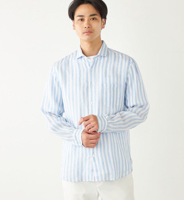 SHIPS Colors 「SHIPS Colors:〈洗濯機可能〉リネン セミワイドカラー シャツ」|シャツ・ブラウス|