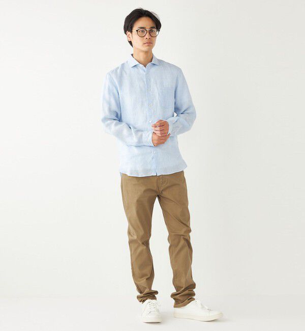 SHIPS Colors 「SHIPS Colors:〈洗濯機可能〉リネン セミワイドカラー シャツ」|シャツ・ブラウス|
