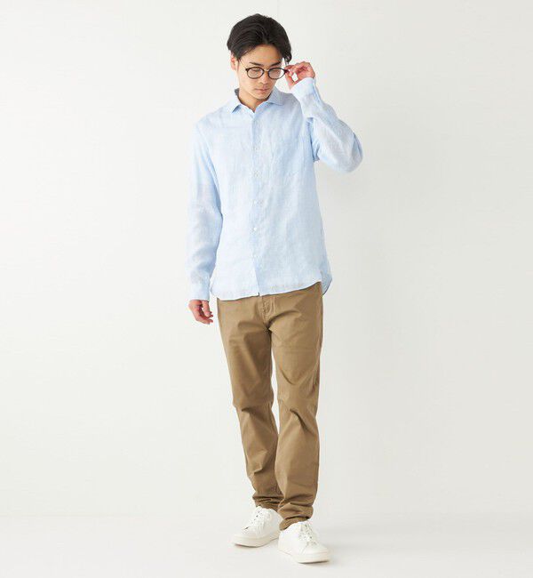 SHIPS Colors 「SHIPS Colors:〈洗濯機可能〉リネン セミワイドカラー シャツ」|シャツ・ブラウス|