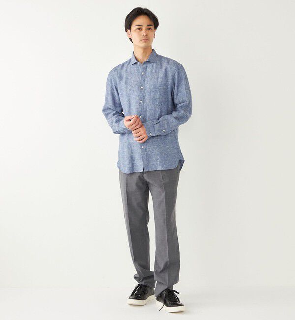 SHIPS Colors 「SHIPS Colors:〈洗濯機可能〉リネン セミワイドカラー シャツ」|シャツ・ブラウス|