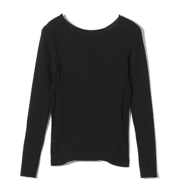 SHIPS for women「WRAPINKNOT:〈手洗い可能〉バック スリット プルオーバー」|ニット・セーター|ブラック