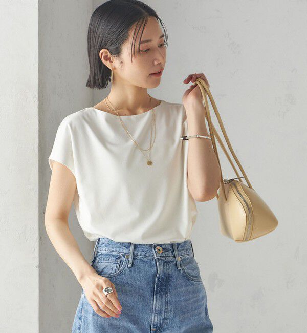 SHIPS for women「〈手洗い可能〉SORONA(R) ボートネック TEE」|Tシャツ・カットソー|