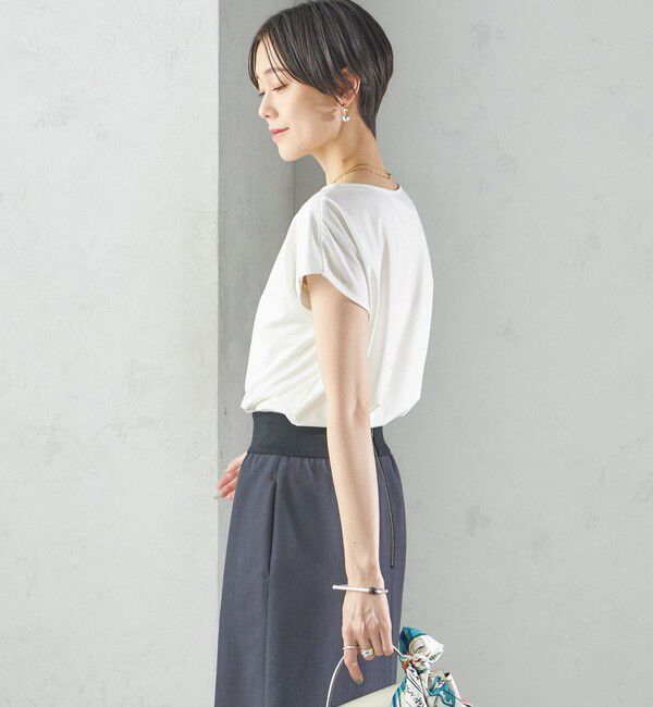 SHIPS for women「〈手洗い可能〉SORONA(R) ボートネック TEE」|Tシャツ・カットソー|