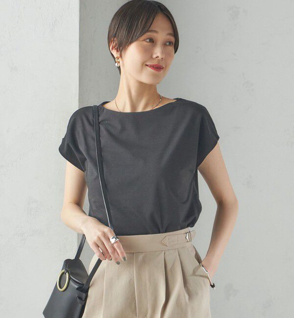 SHIPS for women「〈手洗い可能〉SORONA(R) ボートネック TEE」|Tシャツ・カットソー|