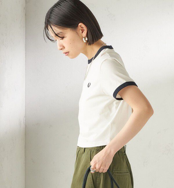SHIPS for women「FRED PERRY:G9163 CROPPED RINGER TEE」|Tシャツ・カットソー|