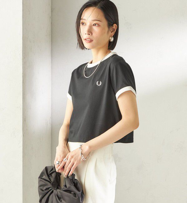 SHIPS for women「FRED PERRY:G9163 CROPPED RINGER TEE」|Tシャツ・カットソー|