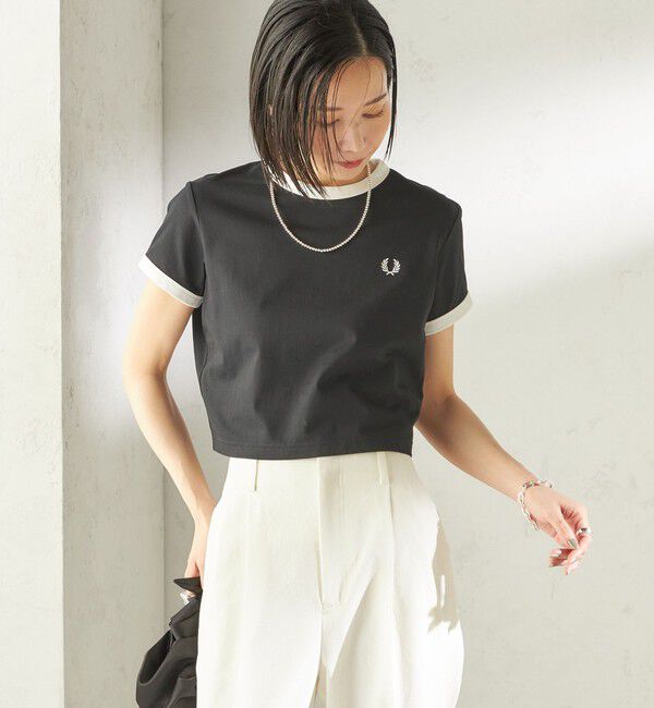 SHIPS for women「FRED PERRY:G9163 CROPPED RINGER TEE」|Tシャツ・カットソー|