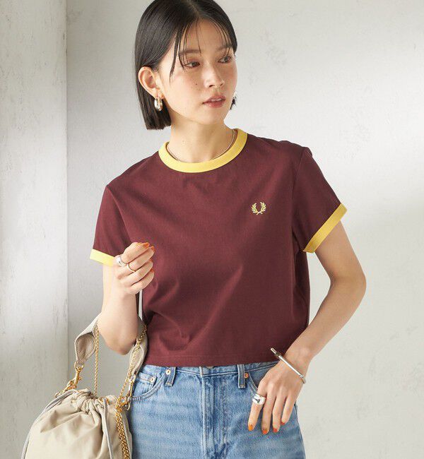 SHIPS for women「FRED PERRY:G9163 CROPPED RINGER TEE」|Tシャツ・カットソー|