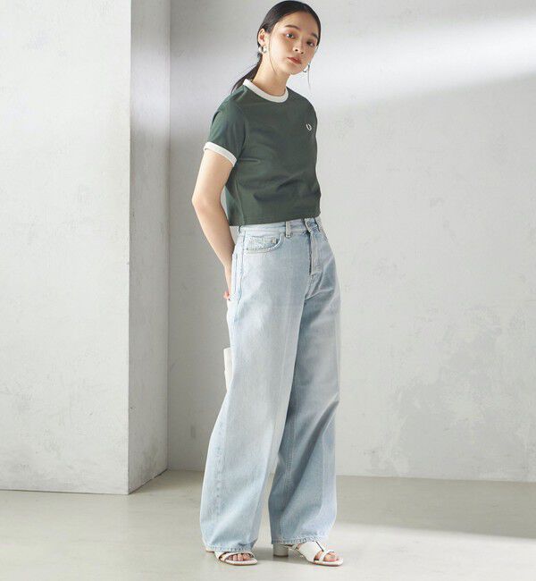 SHIPS for women「FRED PERRY:G9163 CROPPED RINGER TEE」|Tシャツ・カットソー|