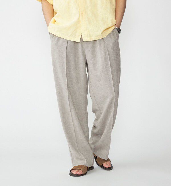 SHIPS「SHIPS: リネン ライク ワイド ピンタック スラックス」|スラックス|
